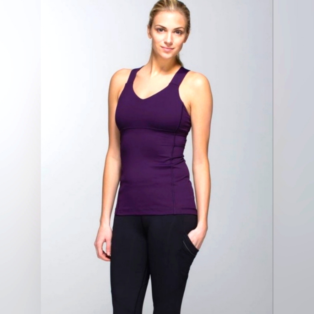 Lululemon Push Your Limits Purple Sleeveless Athletic Tank Top XS Or S